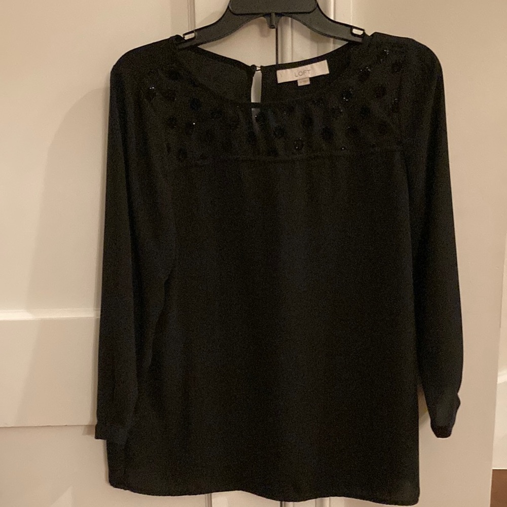 Ann Taylor Loft black blouse size M